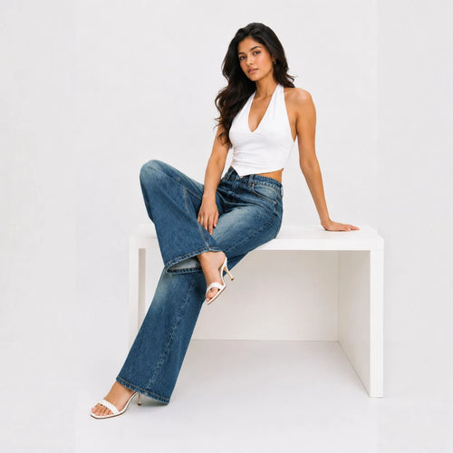 Sundown Wash Wide leg jeans